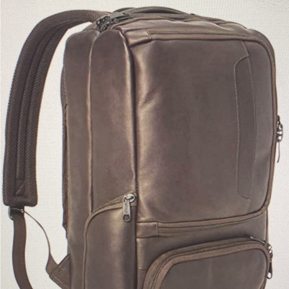 EBags professional slim laptop leather backpack bag